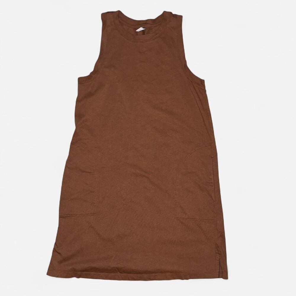 Old Navy Simple Brown Sleeveless Cotton Mini Dress with Pockets